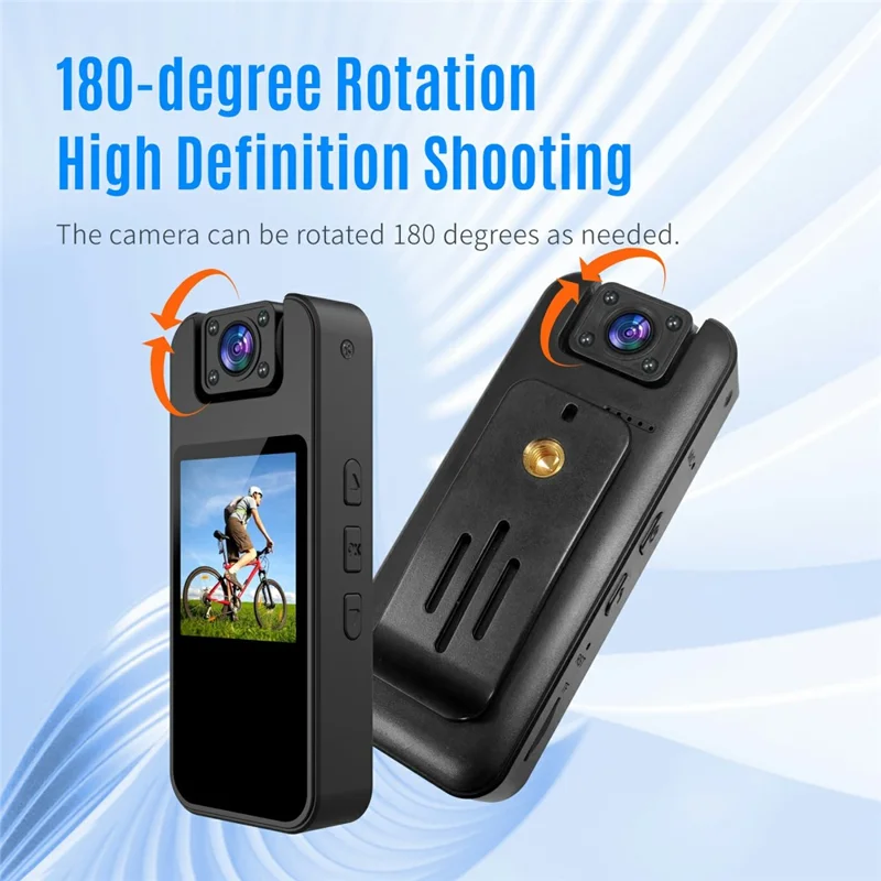 4K Action Camera with 180 Degree Rotating Lens Anti Shake Night Vision HD Video Recorder (without TF Card) - Black