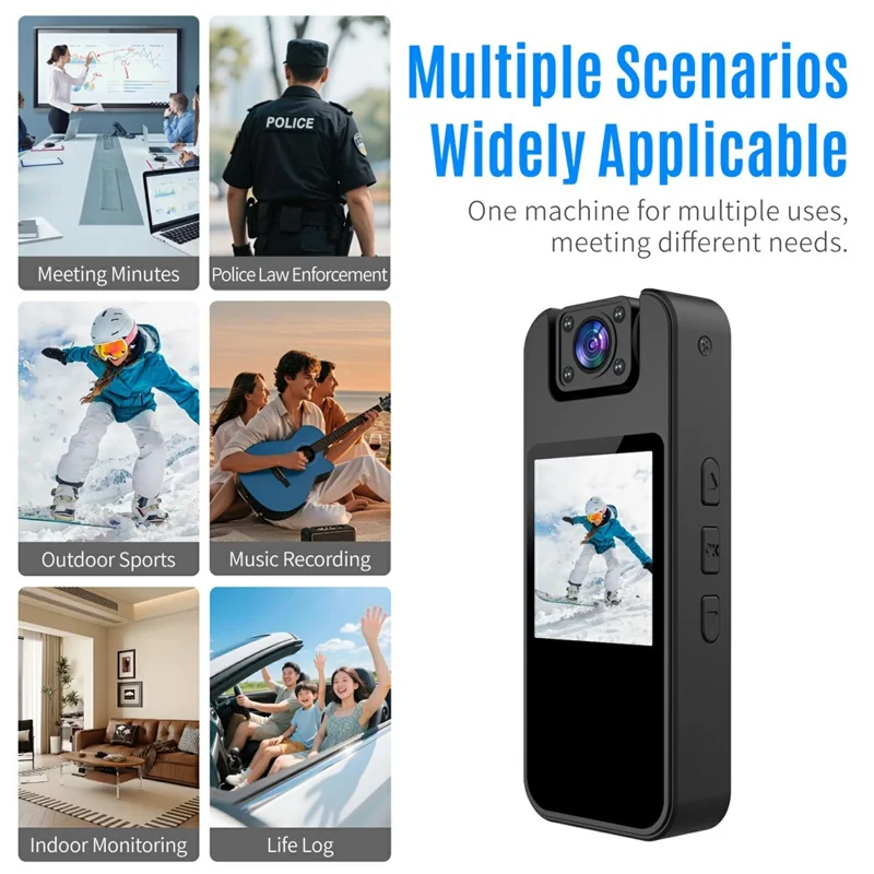 4K Action Camera with 180 Degree Rotating Lens Anti Shake Night Vision HD Video Recorder (without TF Card) - Black