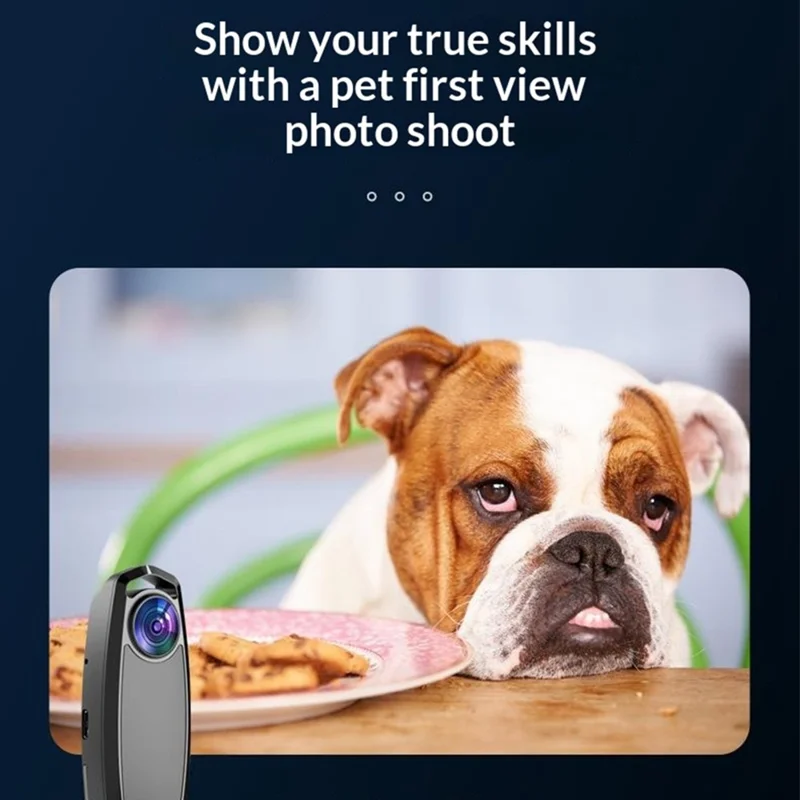 Cámara M28 4K Ultra HD para VLOG de Mascotas, Grabadora de Uso Colgante con Vista en Primera Persona - Negro