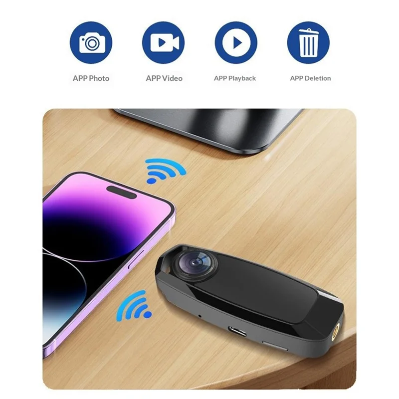 Cámara M28 4K Ultra HD para VLOG de Mascotas, Grabadora de Uso Colgante con Vista en Primera Persona - Negro