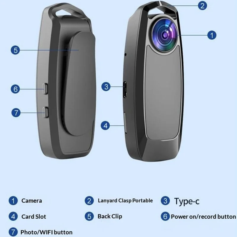 Cámara M28 4K Ultra HD para VLOG de Mascotas, Grabadora de Uso Colgante con Vista en Primera Persona - Negro