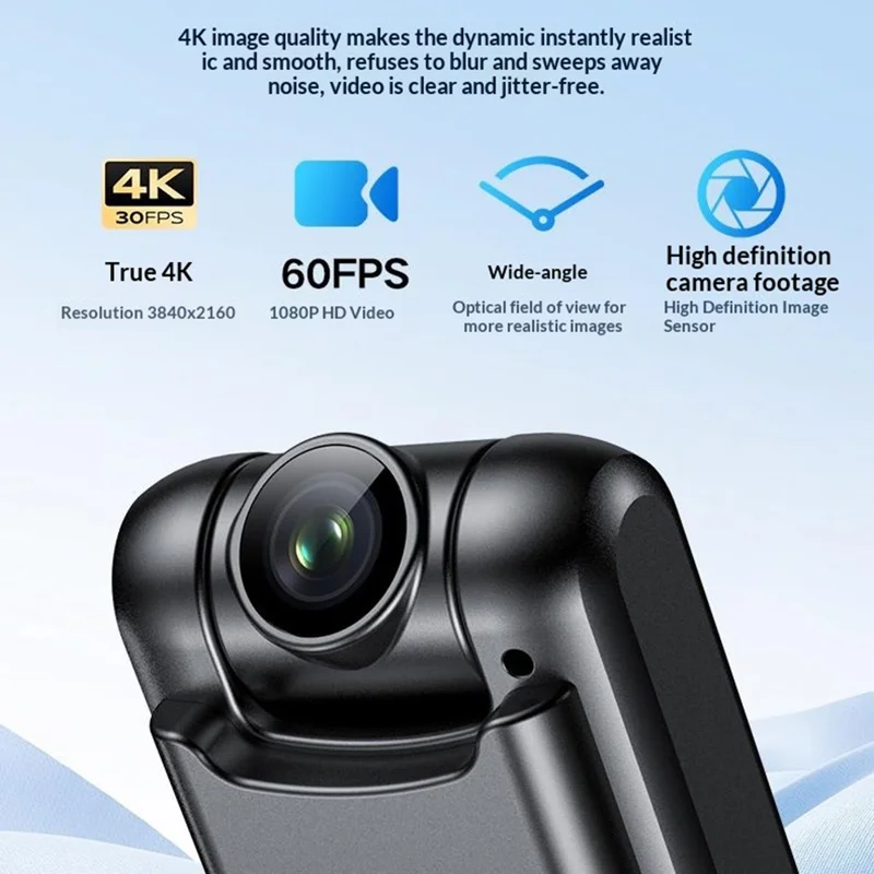 M13 4K Ultra HD Mini Camera 180 Degree Flip Lens Motion Detection Night Vision Video Recorder (without TF Card)