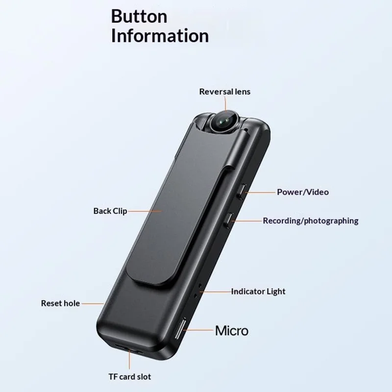 M13 4K Ultra HD Mini Camera 180 Degree Flip Lens Motion Detection Night Vision Video Recorder (without TF Card)
