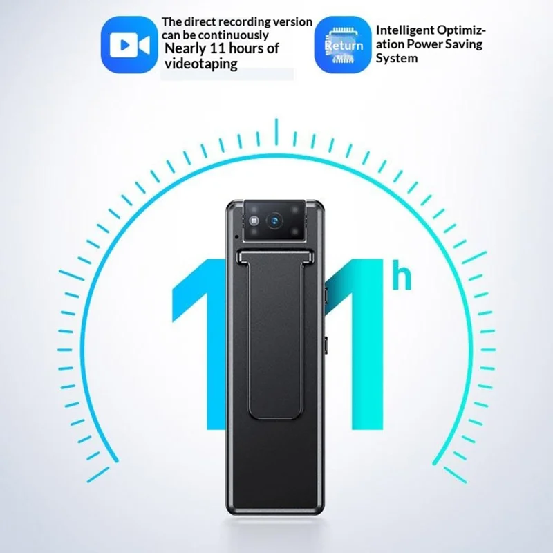 Cámara mini inalámbrica M15 4K HD WiFi con visión nocturna, grabadora de video tipo pinza - Negro