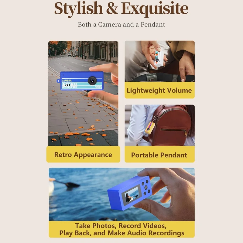 X7 0.96 Inch IPS Screen Retro Thumb Camera 1080P Full HD Recording Mini Digital Camera - Red