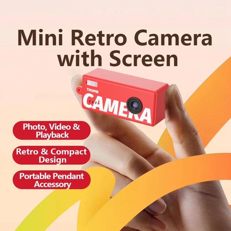 X7 0.96 Inch IPS Screen Retro Thumb Camera 1080P Full HD Recording Mini Digital Camera - Red