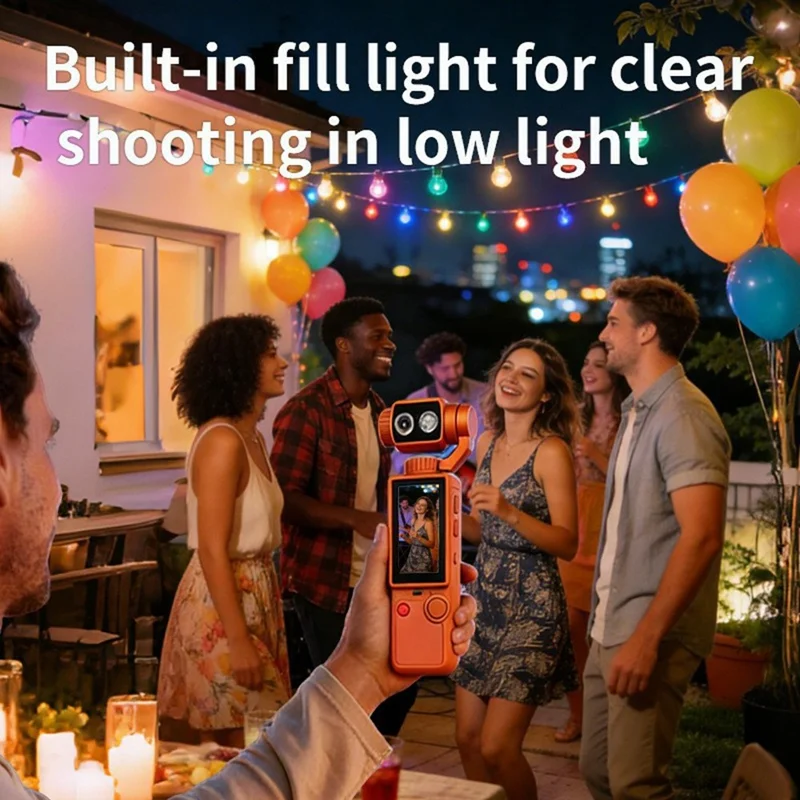 Q8 Action Camera 4K Video Recording 180 Degree Rotating Lens Auto Focus Mini Handheld Sports Cam (without Memory Card) - Black