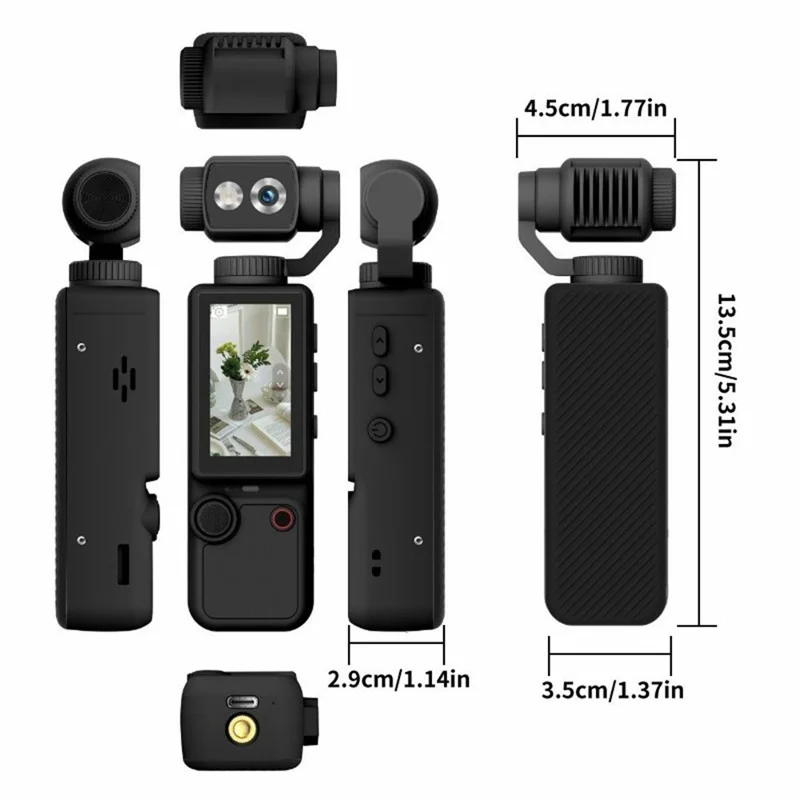 Q8 Action Camera 4K Video Recording 180 Degree Rotating Lens Auto Focus Mini Handheld Sports Cam (without Memory Card) - Black