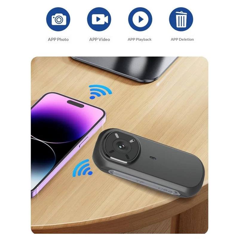 M31 4K Action Camera Outdoor Portable Thumb Camera Magnetic Charging 4K HD Pet Vlogger - Black