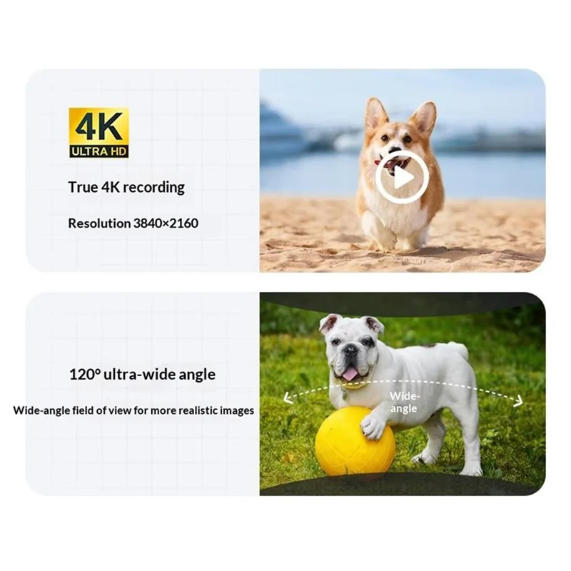 M31 4K Action Camera Outdoor Portable Thumb Camera Magnetic Charging 4K HD Pet Vlogger - Black