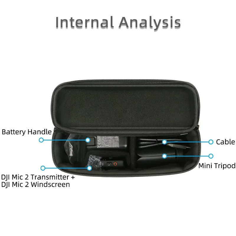 For DJI Osmo Pocket 3 Action Camera Carrying Bag Lycra Portable Storage Case with Hand Strap - Black