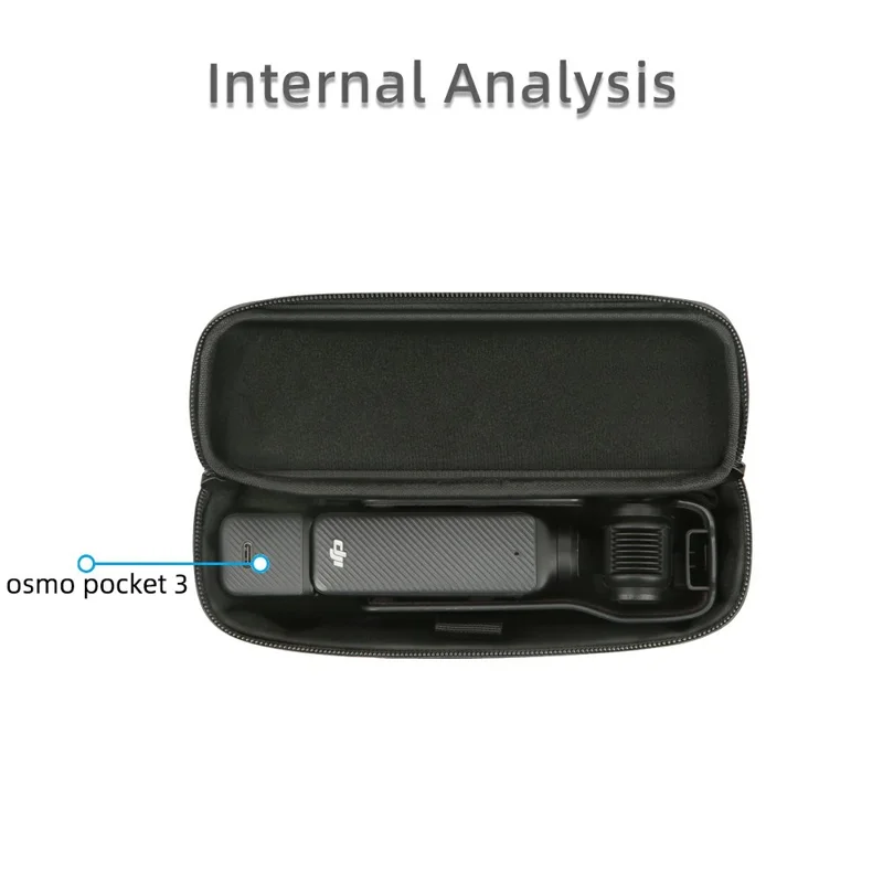 For DJI Osmo Pocket 3 Action Camera Carrying Bag Lycra Portable Storage Case with Hand Strap - Black