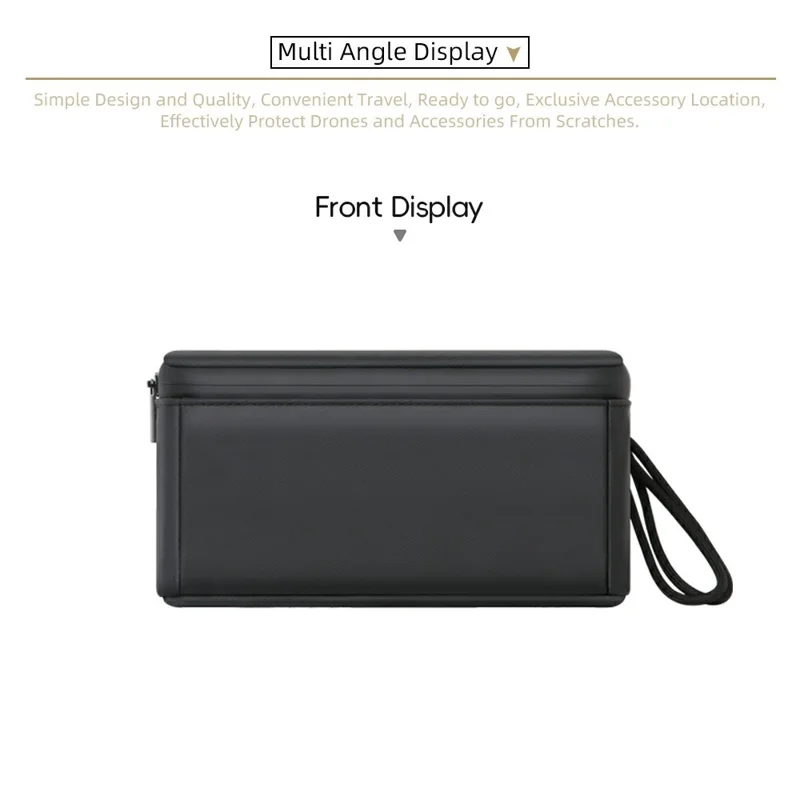 For DJI Osmo Pocket 3 Action Camera Carrying Bag Lycra Portable Storage Case with Hand Strap - Black