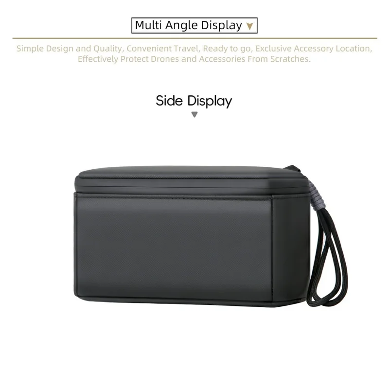 For DJI Osmo Pocket 3 Action Camera Carrying Bag Lycra Portable Storage Case with Hand Strap - Black