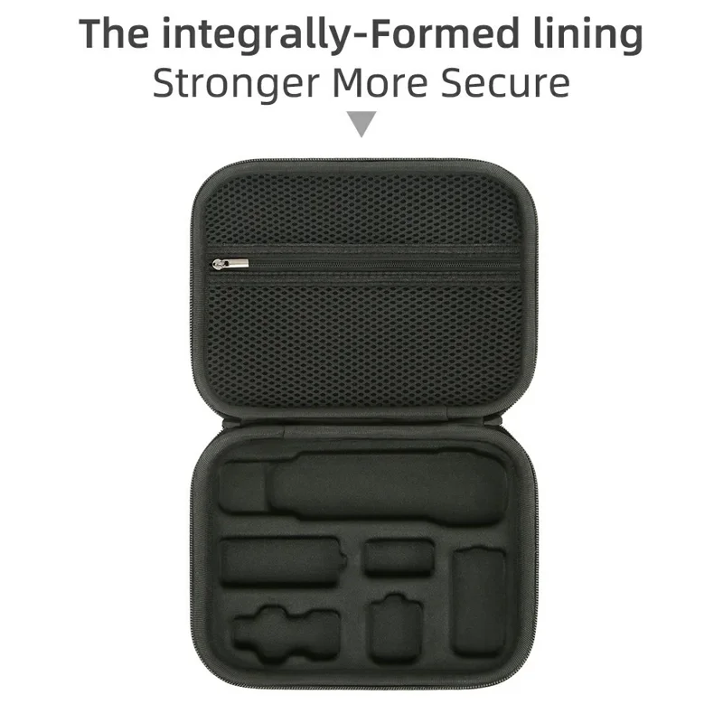 For DJI Osmo Pocket 3 PU Leather Carrying Case with Top Handle Action Camera Portable Storage Bag - Black