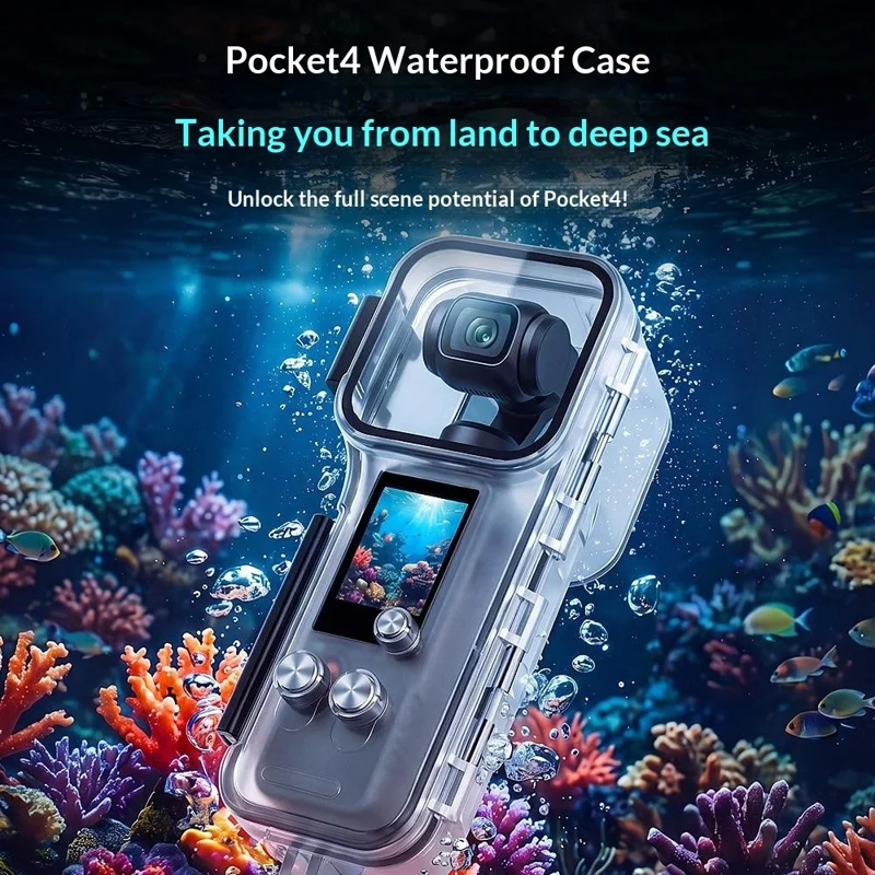 Custodia impermeabile per DJI Osmo Pocket 4, 50 m, immersione subacquea, fotografia subacquea, custodia protettiva, protezione per action camera