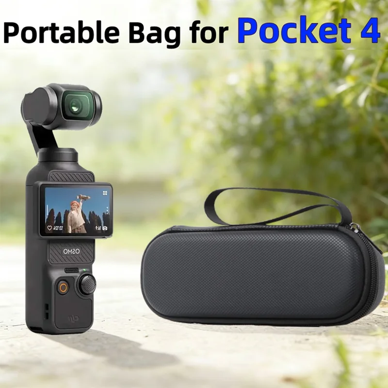 Tragetasche für DJI Osmo Pocket 4, PU-Aufbewahrungstasche, kratzfeste Schutzhülle – Schwarz