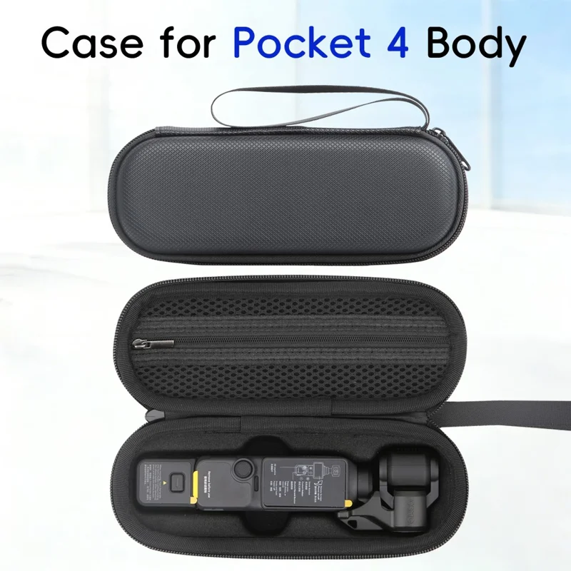 Tragetasche für DJI Osmo Pocket 4, PU-Aufbewahrungstasche, kratzfeste Schutzhülle – Schwarz