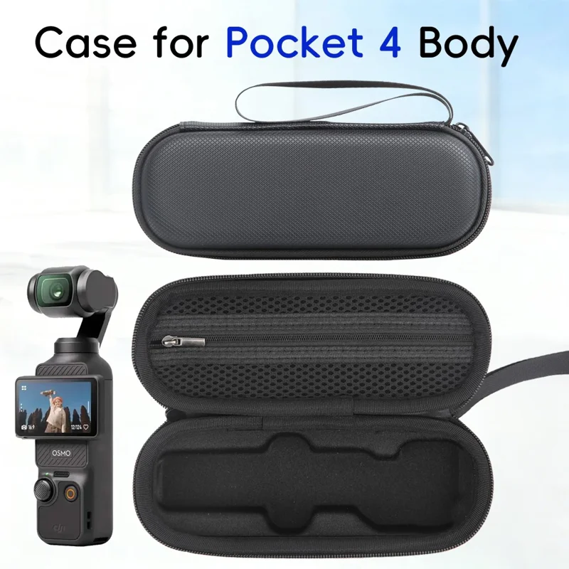 Tragetasche für DJI Osmo Pocket 4, PU-Aufbewahrungstasche, kratzfeste Schutzhülle – Schwarz