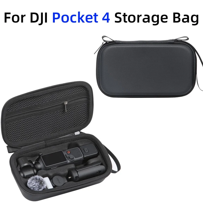 Przenośny futerał na DJI Osmo Pocket 4, torba magazynowa z tworzywa PU, ochronna twarda obudowa - Czarny