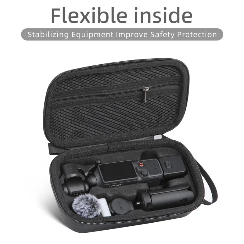 Przenośny futerał na DJI Osmo Pocket 4, torba magazynowa z tworzywa PU, ochronna twarda obudowa - Czarny