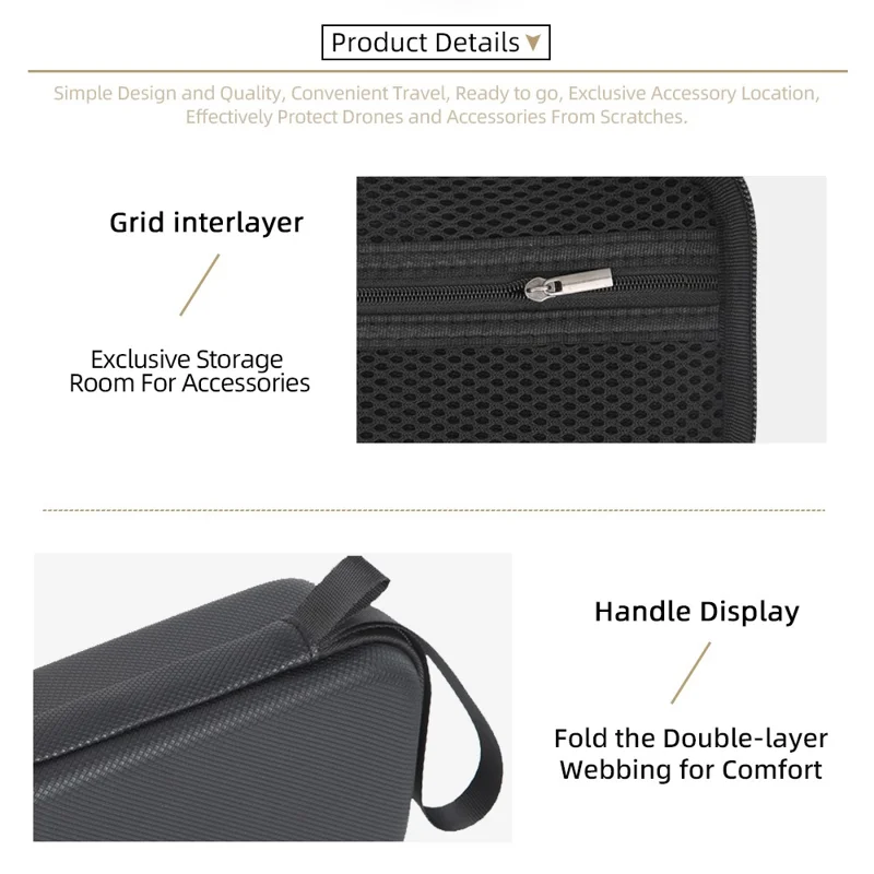 Przenośny futerał na DJI Osmo Pocket 4, torba magazynowa z tworzywa PU, ochronna twarda obudowa - Czarny