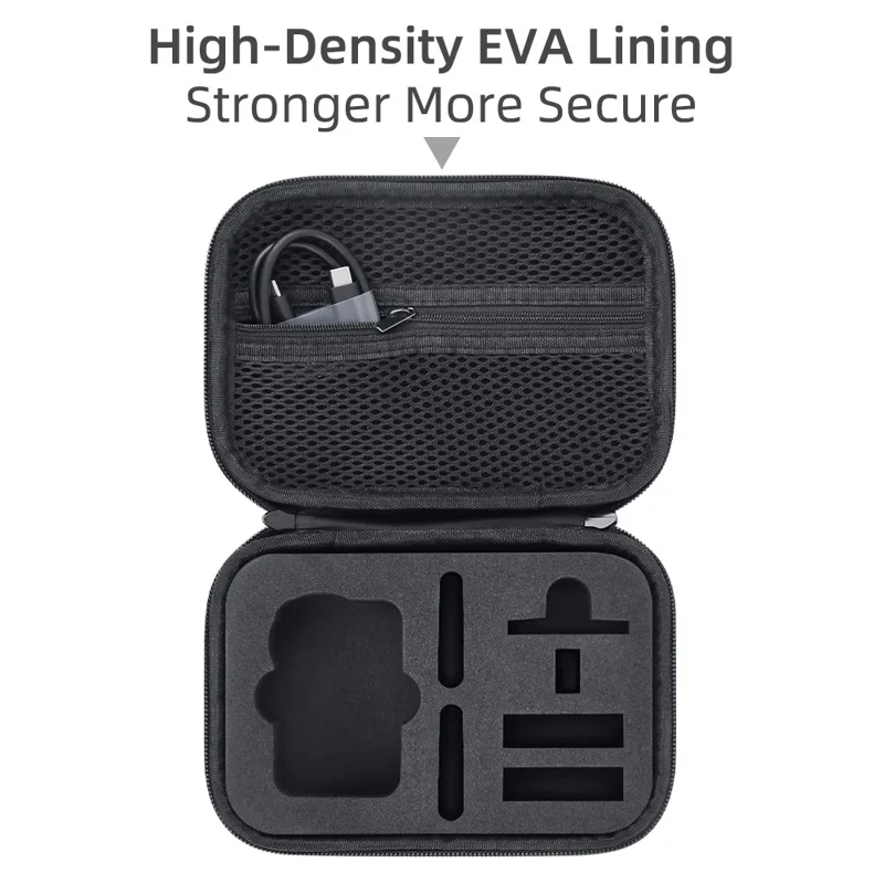 Tragetasche für DJI Osmo Action 6, PU-Leder-Aufbewahrungstasche, tragbare Hartschalen-Schutzhülle – Schwarz / Logo