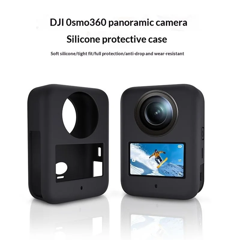 Custodia in Silicone per Fotocamera Panoramica DJI Osmo 360, Copertura Protettiva Antiurto e Antipolvere - Nero