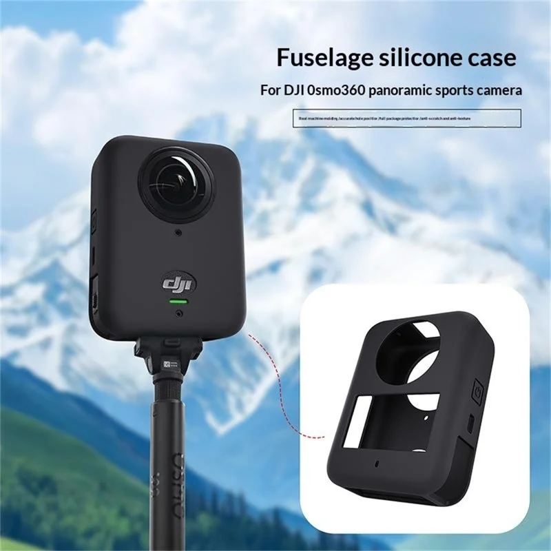Custodia in Silicone per Fotocamera Panoramica DJI Osmo 360, Copertura Protettiva Antiurto e Antipolvere - Nero