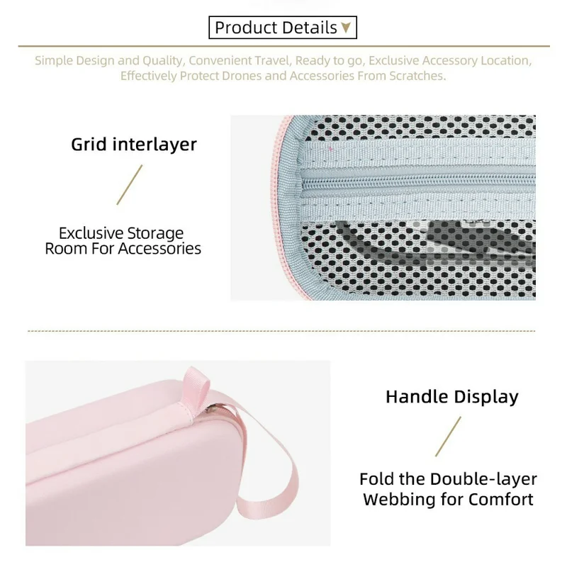 PU Protective Carrying Case for Insta360 Luna Ultra Handheld Gimbal Camera Storage Bag with Shoulder Strap - Pink