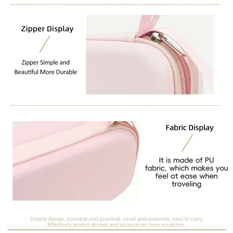 PU Protective Carrying Case for Insta360 Luna Ultra Handheld Gimbal Camera Storage Bag with Shoulder Strap - Pink
