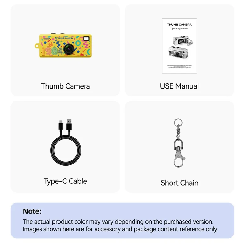 G65 Mini Thumb Camera 1080P HD Pocket Camera 21 Filters LED Flash for Students Outdoor - White