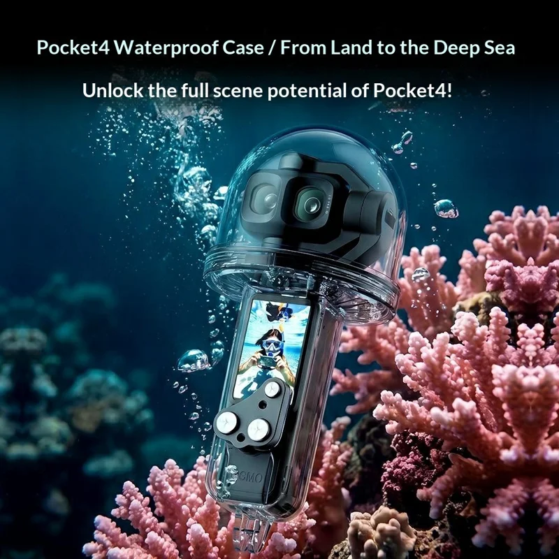 Водонепроницаемый корпус для DJI Osmo Pocket 4P, IPX8, глубина погружения 50 м, водолазный корпус с кнопками из нержавеющей стали