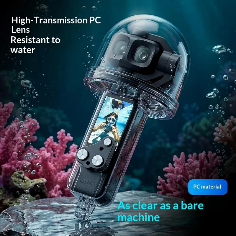 Водонепроницаемый корпус для DJI Osmo Pocket 4P, IPX8, глубина погружения 50 м, водолазный корпус с кнопками из нержавеющей стали