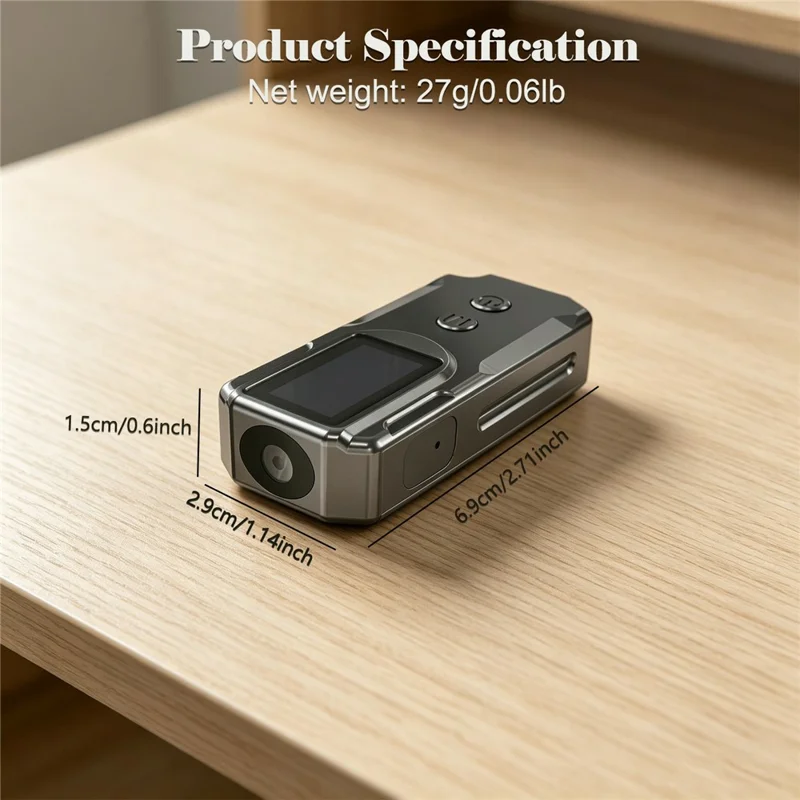P100 Mini Camera 1080P HD Video Audio Recording Wearable Recorder with Lanyard - Black