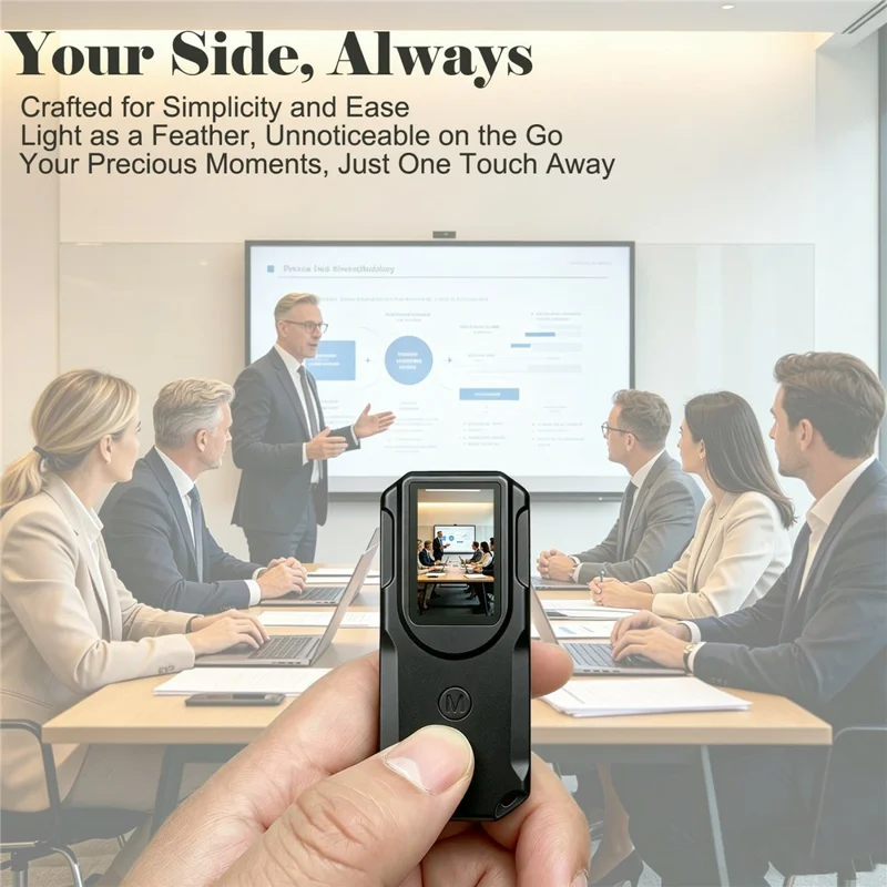 P100 Mini Camera 1080P HD Video Audio Recording Wearable Recorder with Lanyard - Black