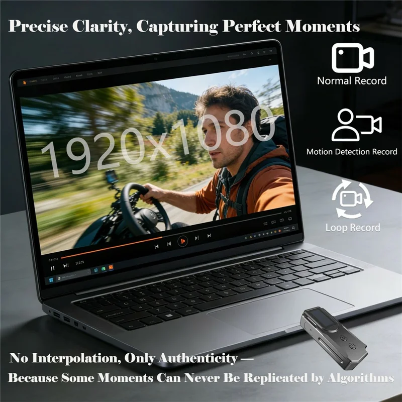 P100 Mini Camera 1080P HD Video Audio Recording Wearable Recorder with Lanyard - Black