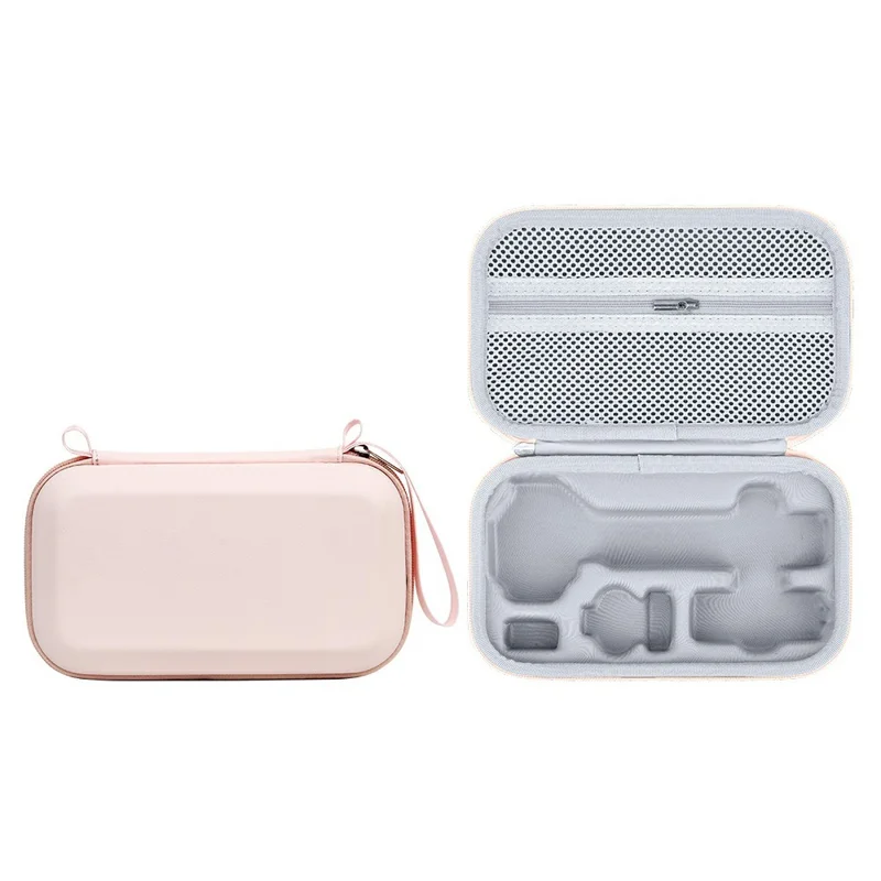 For DJI Osmo Pocket 4P Protective Case PU Lycra EVA Lining Shockproof Anti-Scratch Storage Bag - Pink