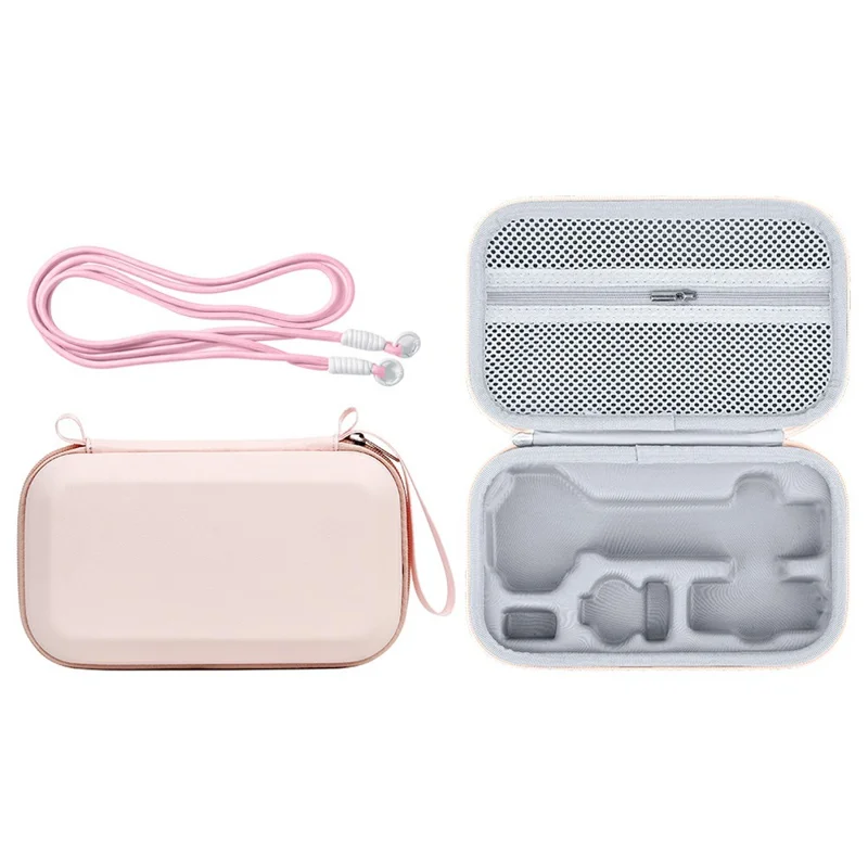 For DJI Osmo Pocket 4P Protective Case with Shoulder Strap Portable Carrying Bag - Pink