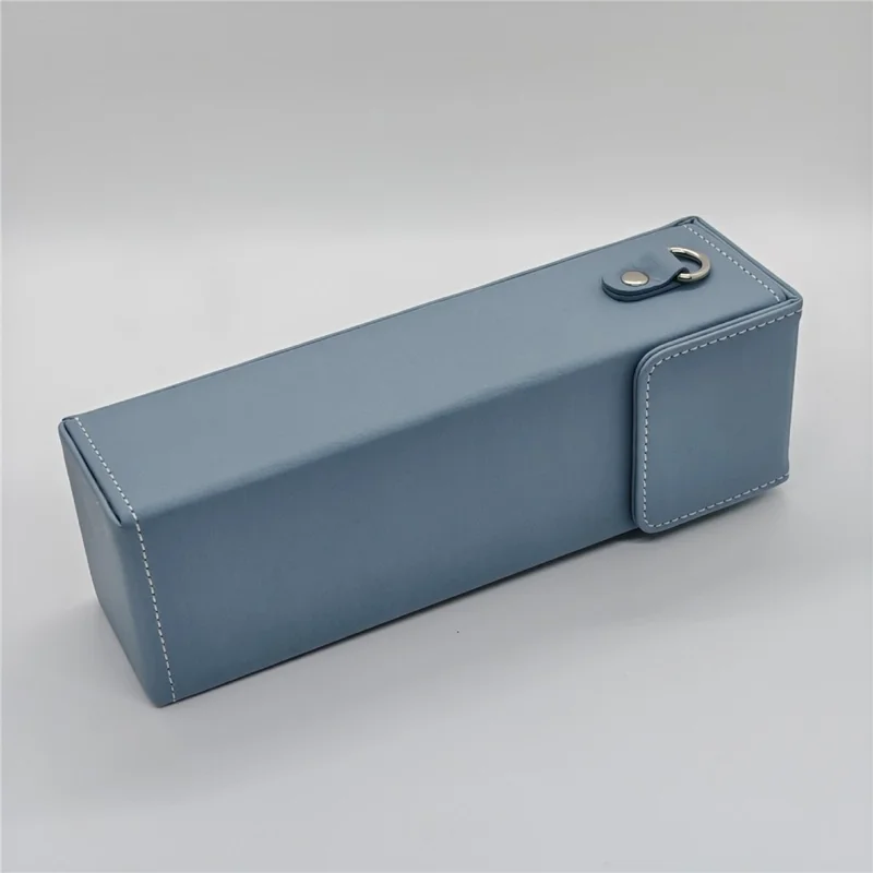 Étui de rangement pour DJI Osmo Pocket 4 / Pocket 3 en cuir synthétique de fine texture, doublure en flanelle, pochette de transport anti-rayures avec bandoulière - Bleu
