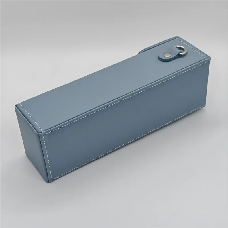 Étui de rangement pour DJI Osmo Pocket 4 / Pocket 3 en cuir synthétique de fine texture, doublure en flanelle, pochette de transport anti-rayures avec bandoulière - Bleu