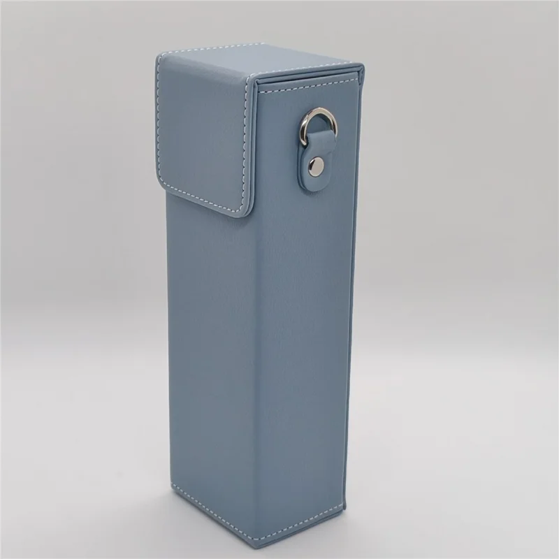 Étui de rangement pour DJI Osmo Pocket 4 / Pocket 3 en cuir synthétique de fine texture, doublure en flanelle, pochette de transport anti-rayures avec bandoulière - Bleu