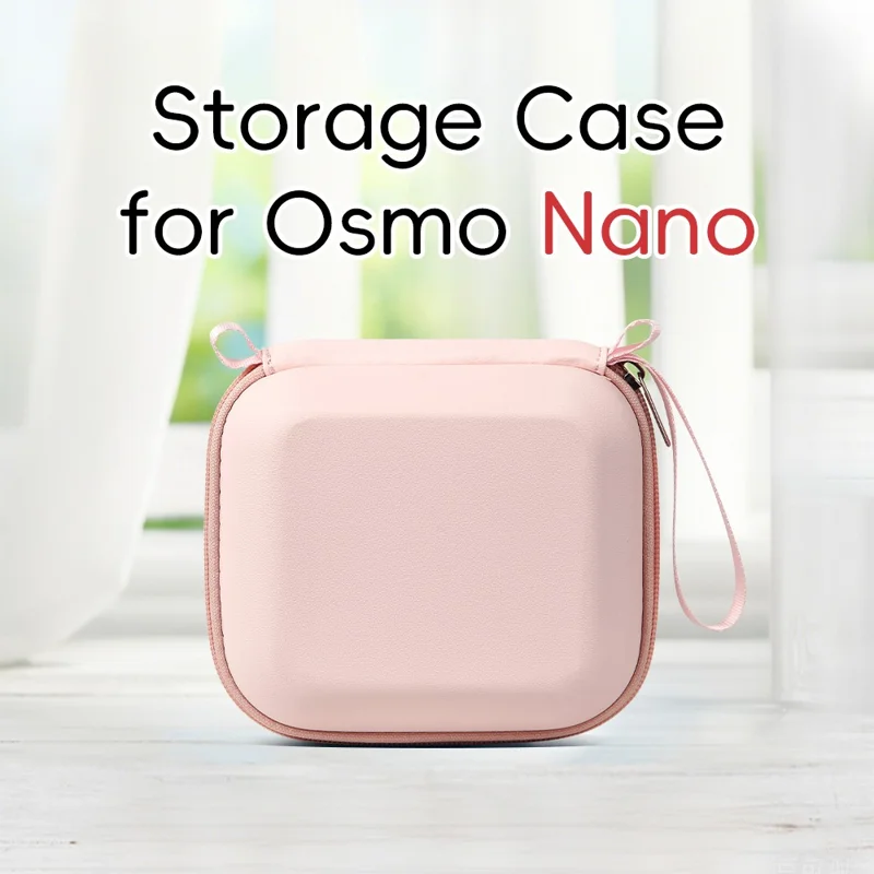 For DJI Osmo Nano Storage Case with Shoulder Strap PU + Lycra Anti-Scratch Portable Protective Bag - Pink