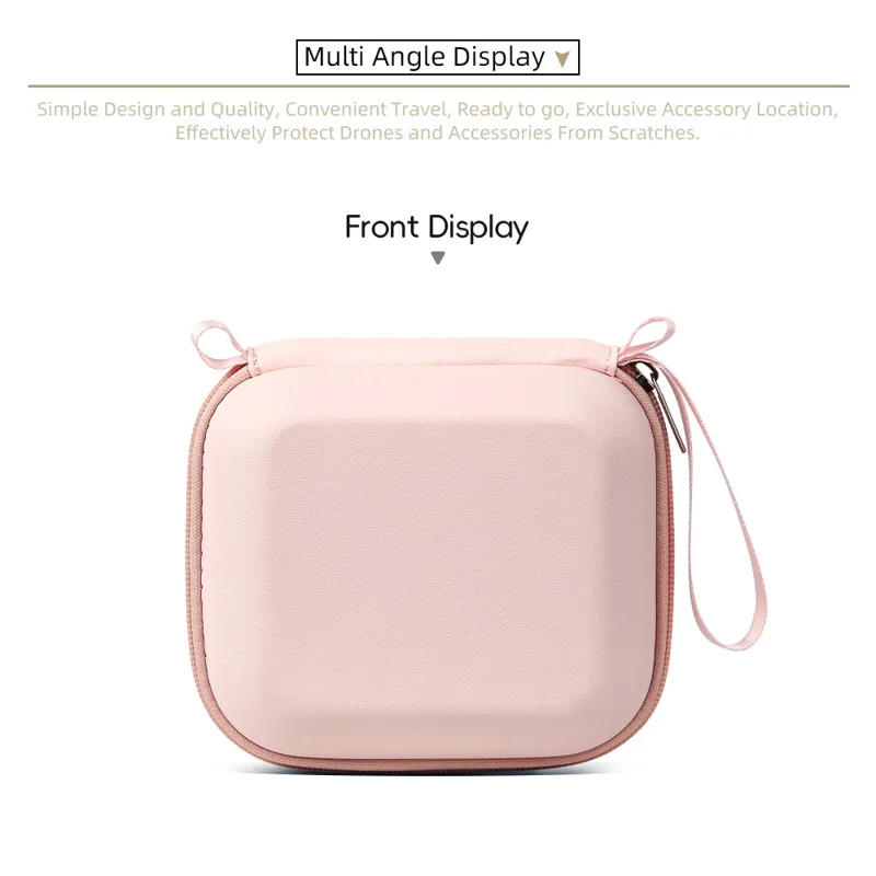 For DJI Osmo Nano Storage Case with Shoulder Strap PU + Lycra Anti-Scratch Portable Protective Bag - Pink