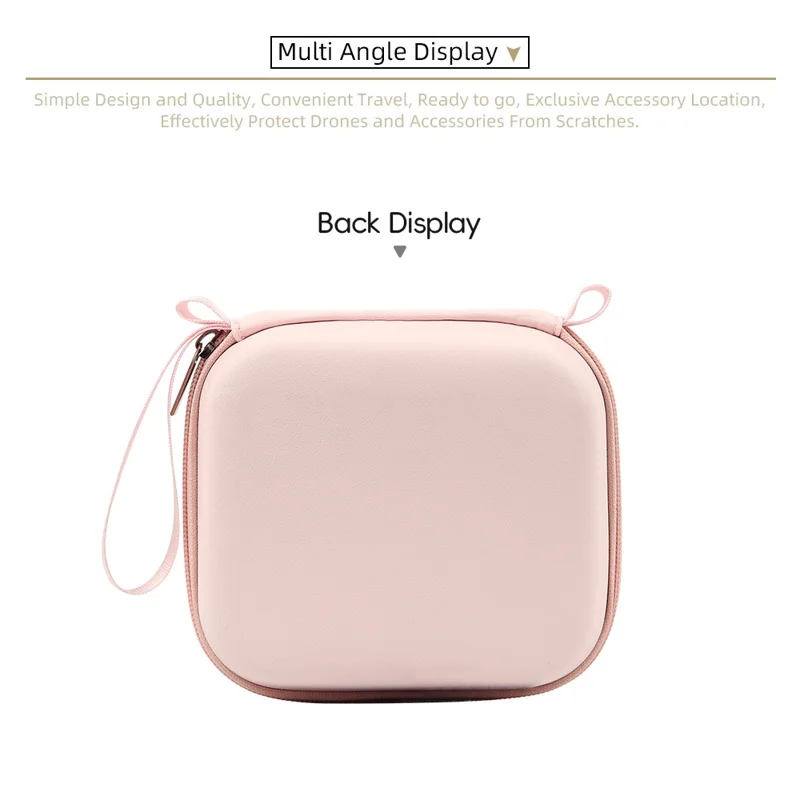 For DJI Osmo Nano Storage Case with Shoulder Strap PU + Lycra Anti-Scratch Portable Protective Bag - Pink