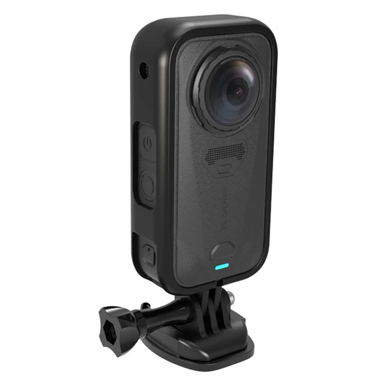 For Insta360 X6 Plastic Protective Frame Shockproof Drop Resistant 1 / 4" Adapter Camera Cover - Black