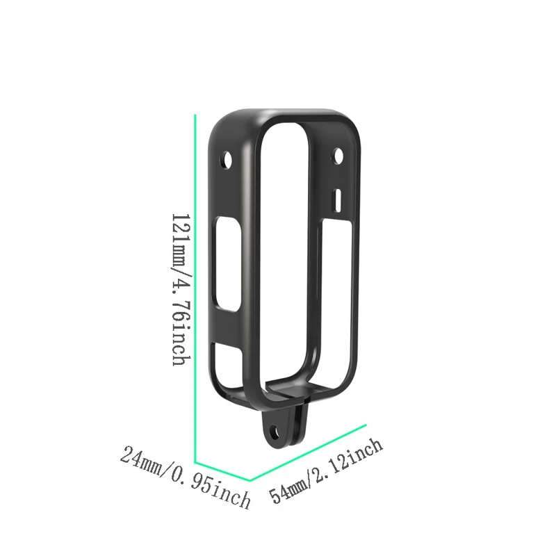 For Insta360 X6 Plastic Protective Frame Shockproof Drop Resistant 1 / 4" Adapter Camera Cover - Black
