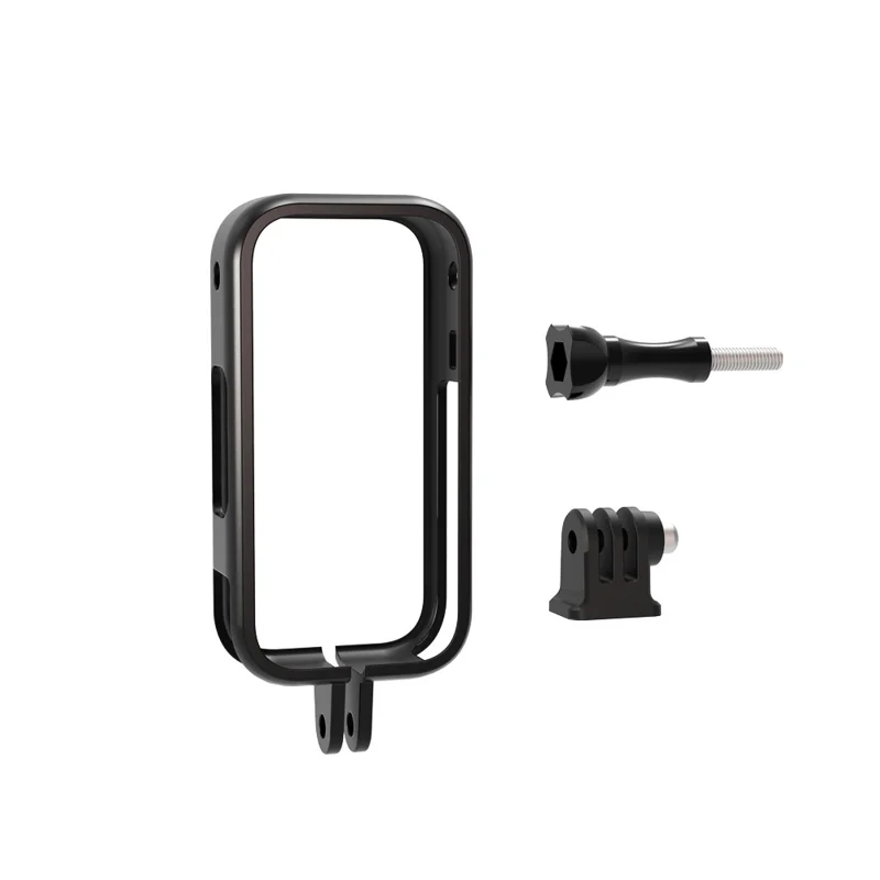 For Insta360 X6 Plastic Protective Frame Shockproof Drop Resistant 1 / 4" Adapter Camera Cover - Black