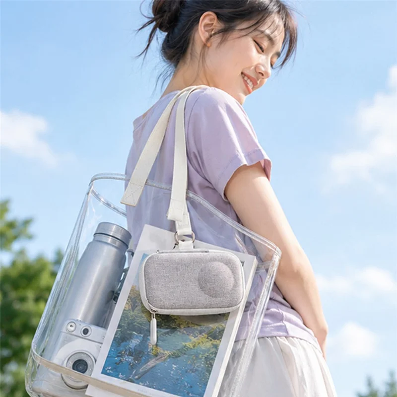 For Insta360 X6 Storage Bag EVA Hard Shell Shockproof Carrying Case with Wrist Strap - Grey