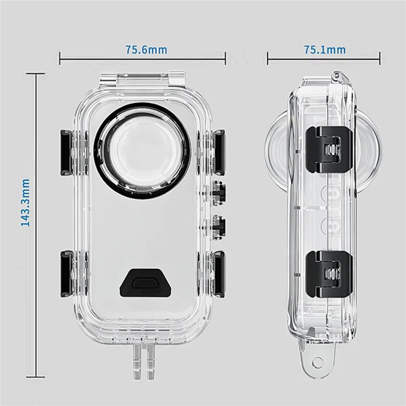 For Insta360 X6 Invisible Diving Case 60m Waterproof Spherical Lens Protective Housing Shell